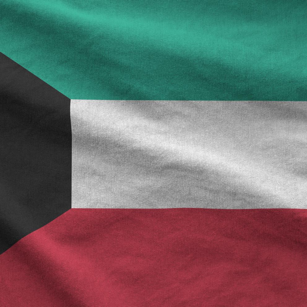 Kuwait Flag Depicted On Folded Wavy Fabric Of Old 2025 09 01 12 56 47 Utc