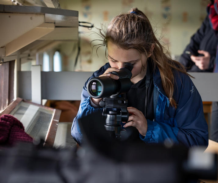 Animal Student Looking Through Lense