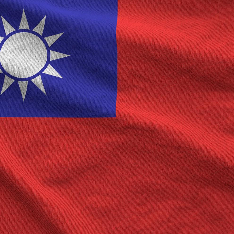 Taiwan Flag Depicted On Folded Wavy Fabric Of Old 2025 03 15 17 43 49 Utc