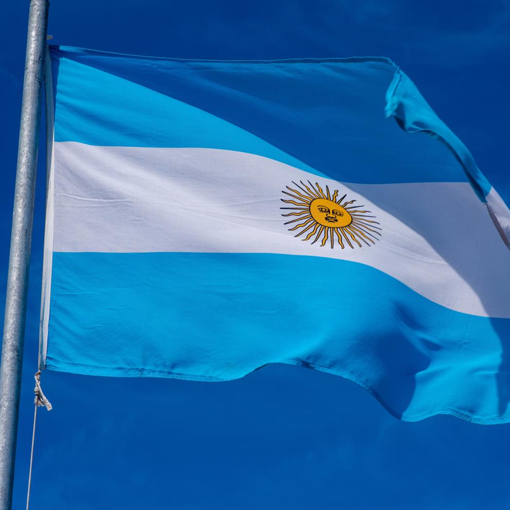 Argentinian Flag On Pole Waving In The Wind 2026 01 07 06 11 57 Utc