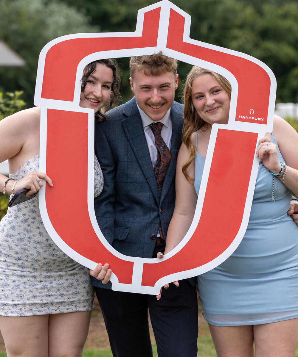 College Students Holding Selfie Frame At Prize Day (2)