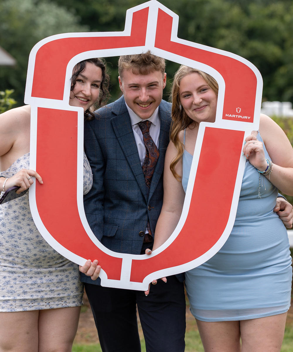 College Students Holding Selfie Frame At Prize Day (2)